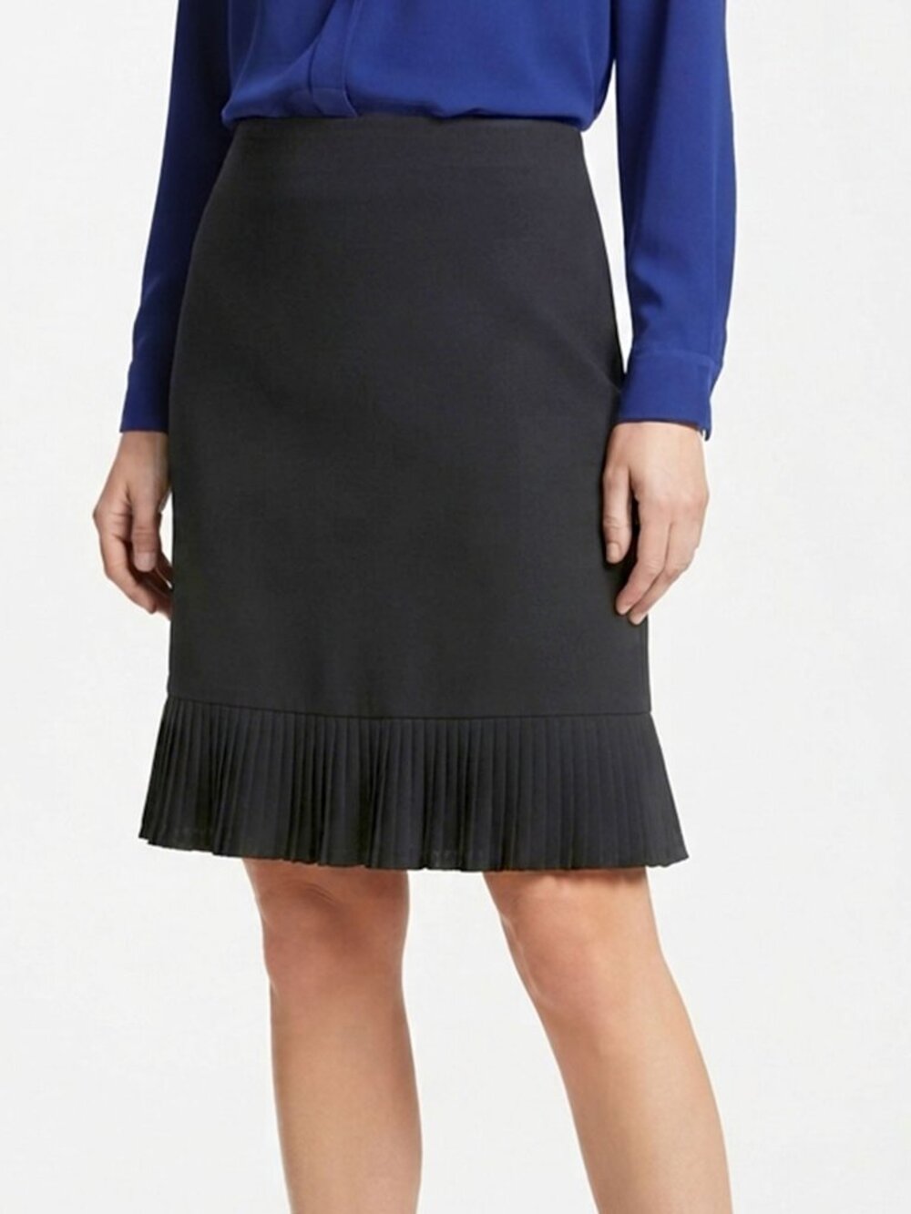 Joseph Ribkoff Black Ruffle Hem Pencil Skirt Size 8 EUC Career Office